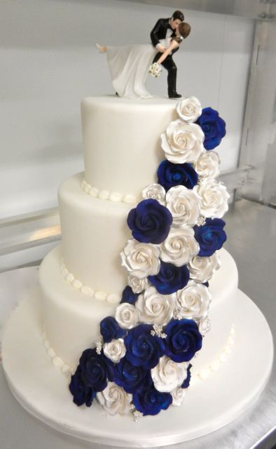 Bride and Groom topper and cascading roses