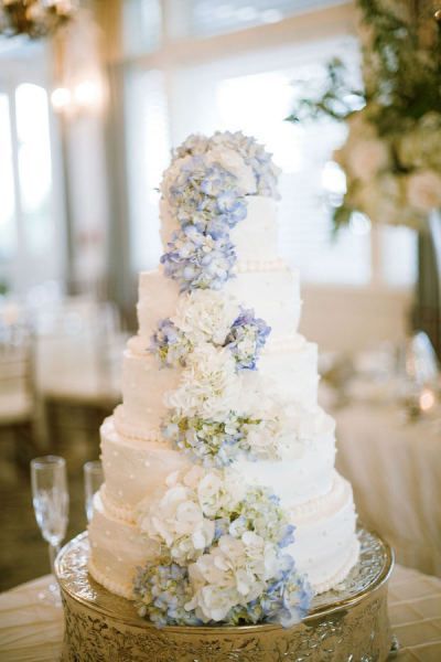 Brides: Wedding Cake of the Day: Lush Hydrangeas