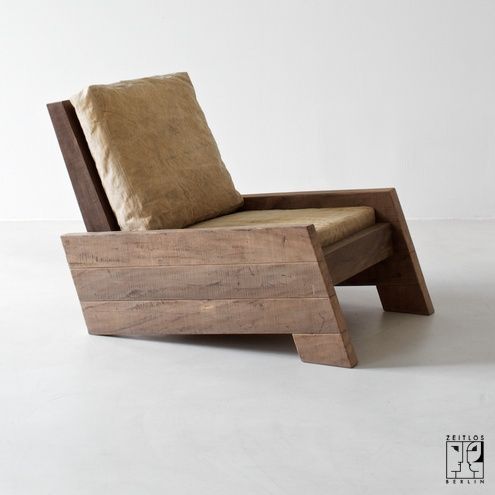 Chair by the brazilian designer Carlos Motta made of recycled massive wood – 5200