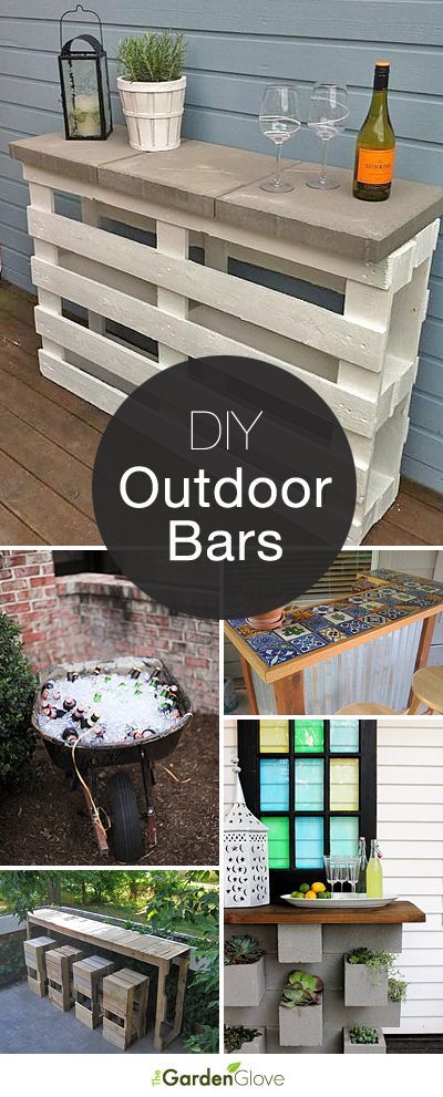 Cocktails Anyone? • DIY Outdoor Bars! • A round-up of Ideas and Tutorials from around the web.