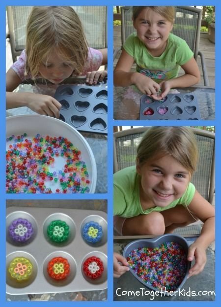 Come Together Kids: Melted Bead Suncatchers – I like that she uses an out door grill to do the melting, no fumes inside.