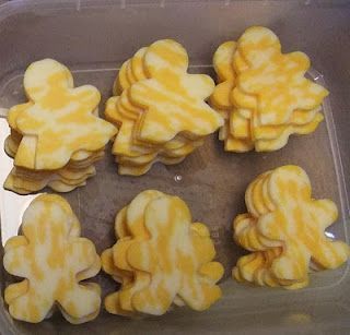 Cookie cutter cheese made preschool snack a big hit with the kiddos!