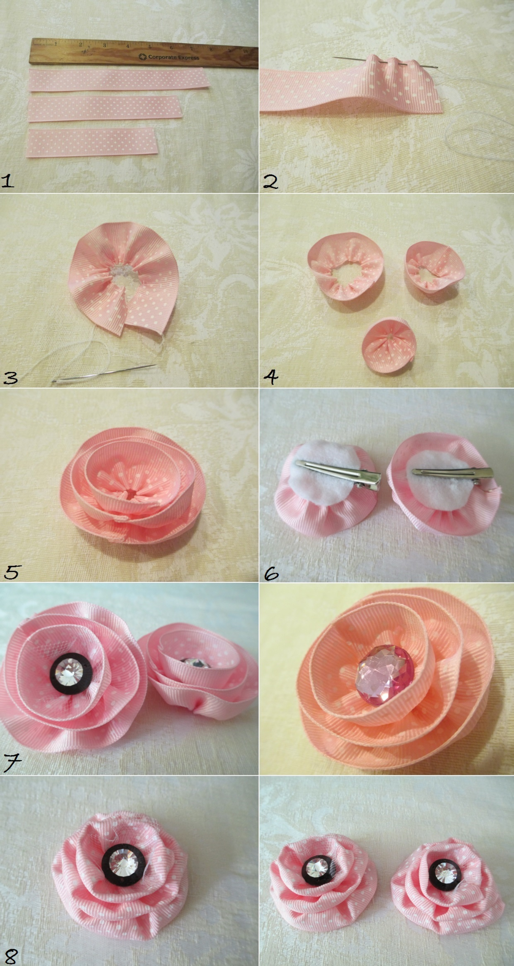 DIY Hair Accessories DIY Hair Clips DIY: Make 2 in 1 Fabric Ribbon Flower Hair Clip DIY Barrettes