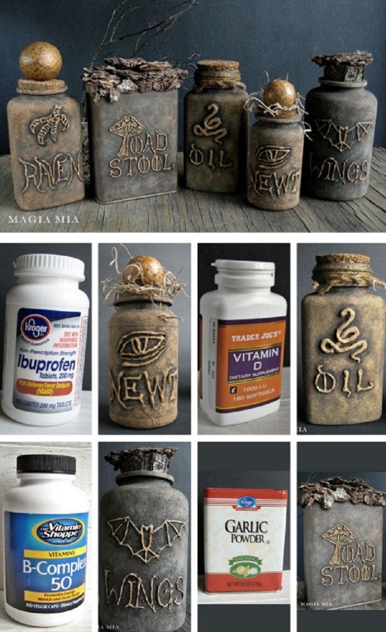 DIY Halloween Apothecary Jars’ Tutorial – 12 Last-Minute Halloween Decor Crafts – GleamItUp