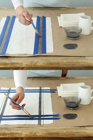 Even easier: Paint stripes onto white linen towels. | 21 Adorable DIY Projects To Spruce Up Your Kitchen