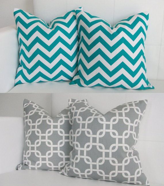 Exactly. This is what I want! A grey and white pattern and a teal and while stripe- horizontal though.