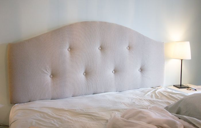 Fantastic DIY Upholstered Headboard Tutorial @Jenna Sue – she used foam mattress toppers instead of buying upholstery foam to save