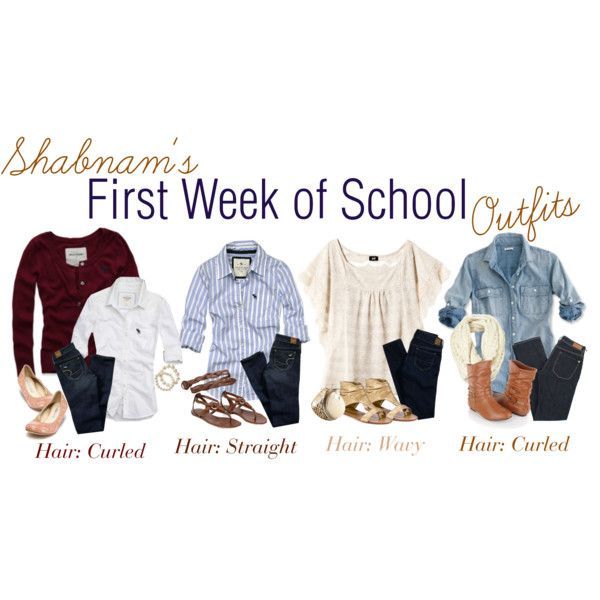First Week of School Outfits, created by shabnam on Polyvore