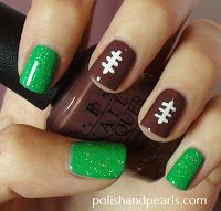Football Nails – The 2013 NFL regular season starts Sept. 5th. So excited for Fall & Football!