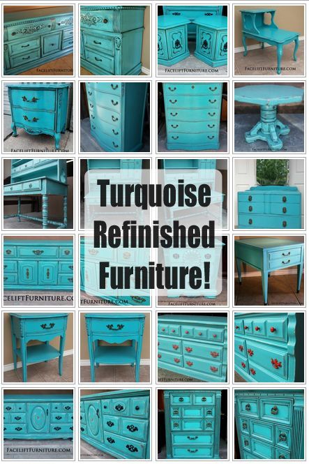 Furniture Refinished in Turquoise! Our multi-page collection will inspire your next DIY project!