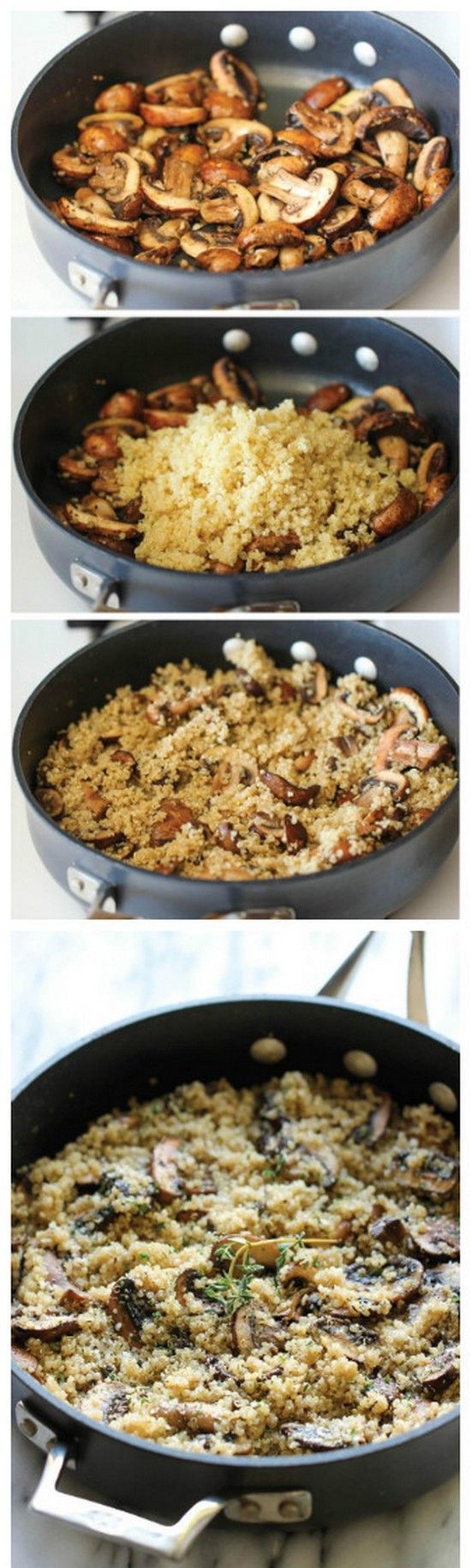 Garlic Mushroom Quinoa | An easy, healthy side dish that you’ll want to make with every single meal!