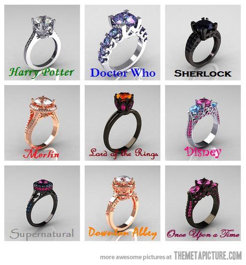Geek engagement rings only pinning cause these are awesome!!