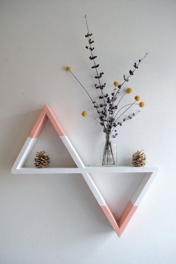 Geometric Shelf White and Peach by The807 on Etsy