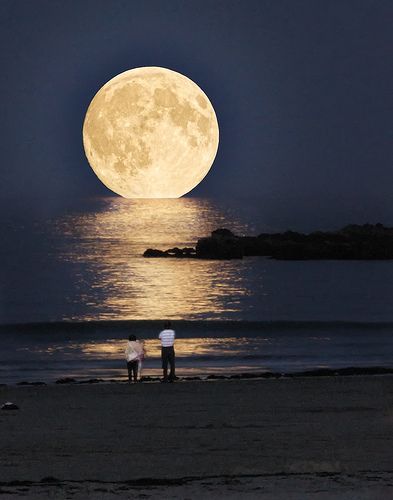 Giant moon on the beach…edge of the world view