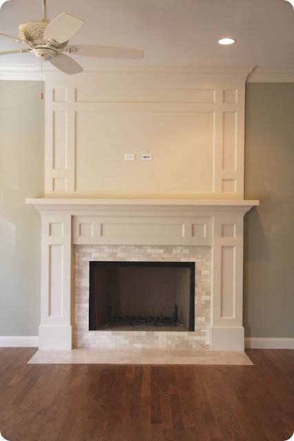 Great idea to expand above existing mantel. All we need to add is the interior trim.