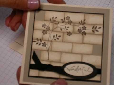 Here is an easy tutorial using Stampin Up products on how to make a card with a faux brick wall look!