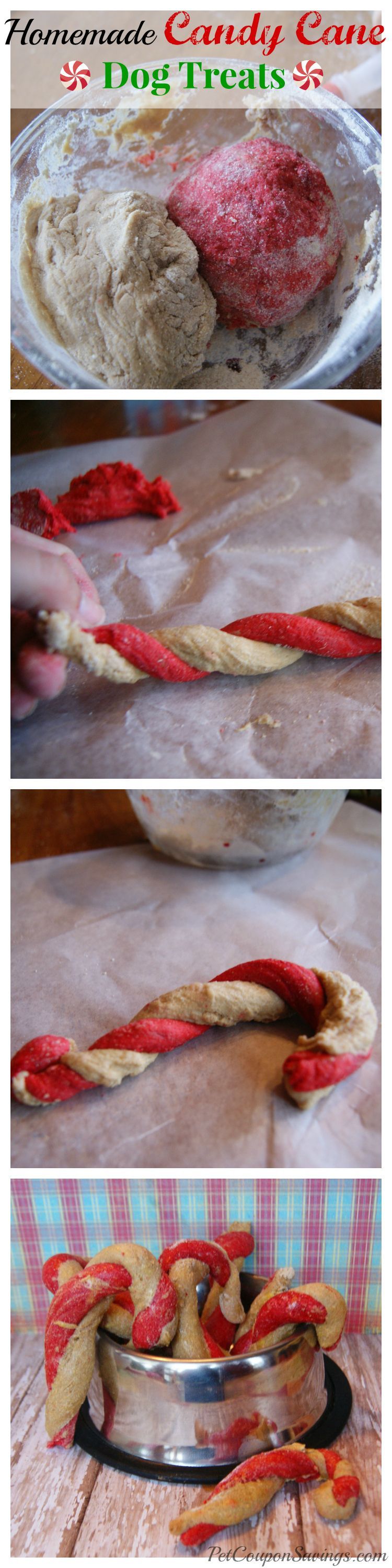 Homemade Candy Cane Dog Treats! (I wouldnt use chicken broth. Never know if was cooked with onions – sub water)