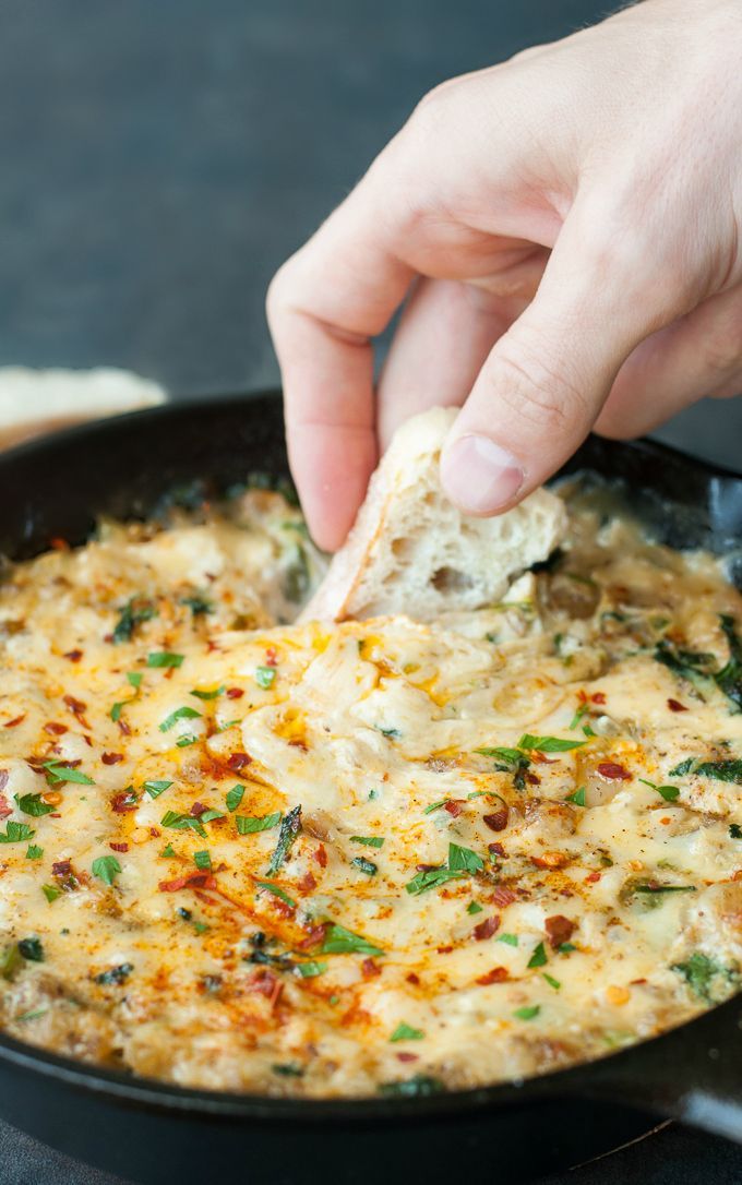 Hot crab dip with a twist! :: Cheesy Baked Seafood Dip with Crab, Shrimp, and Veggies!