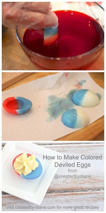 How to make colored Deviled eggs…cute you could do this for Christmas Mardi Gras Baby Reveal parties…any occassion!