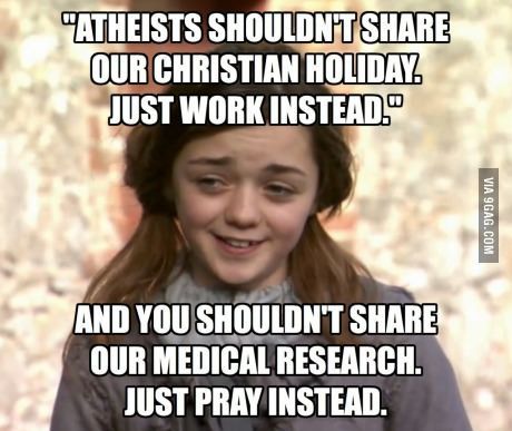 Hypocrisy. And lets ignore the fact that most of their  holidays were stolen from pagans anyway.