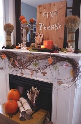 Its the little things that make a house a home…: Our “Give Thanks” Mantel & The Thankful Garland…