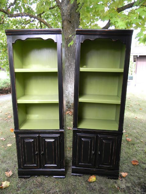 Ive been looking for a used console, bookcase or hutch to transform into something fabulous! I love whats been done to these!