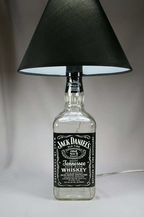 Jack Daniels Bottle lamp (projects, crafts, DIY, do it yourself, interior design, home decor, fun, creative, uses, use, ideas,