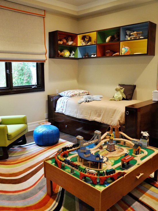 Little Boys Room – love the overhead cubbies  – nice!  Kids Design, Pictures, Remodel, Decor and Ideas – page 29