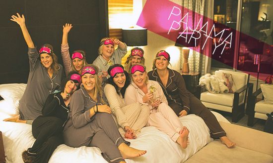 Love this girls night in PJ party idea. Champagne. Crafting. Pampering. and more.