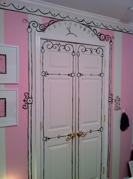 Love this idea for her closet!  Very Parisian cute as well as it reminds me of Eloise!  :)