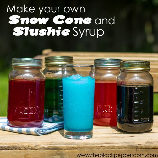 Make Your Own Snow Cone and Slushie Syrup.  I have been looking for a way to make cherry syrup for my cherry limeades without