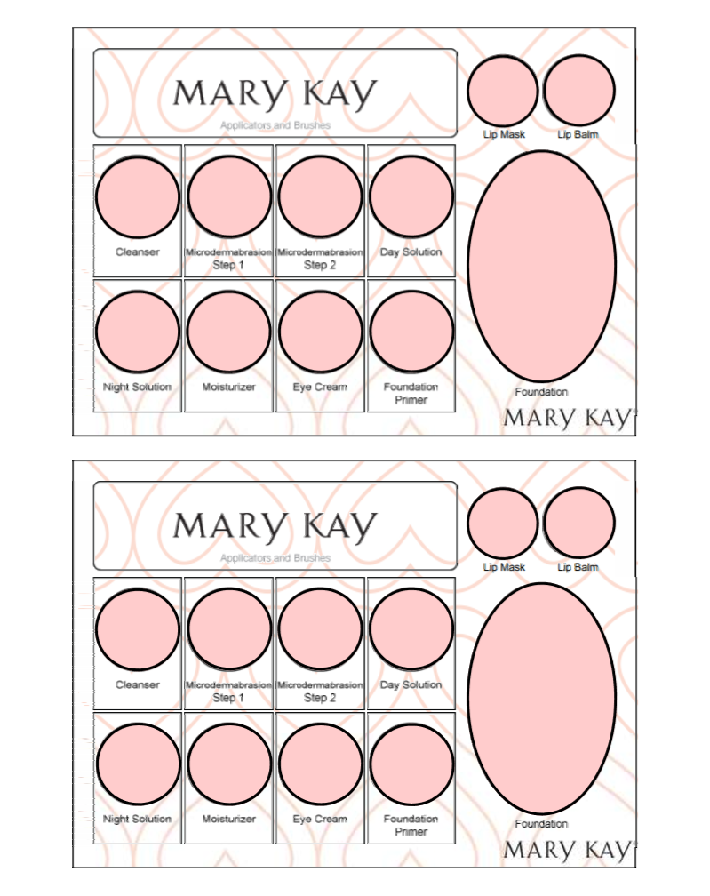 Mary Kay tray template