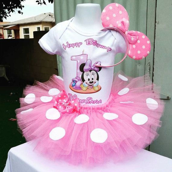 Handmade light pink Minnie Mouse 1st birthday by Lildivatutu789 -   Minnie Mouse First Birthday Party Ideas