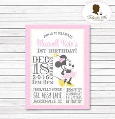 Minnie Mouse Invitation Minnie Mouse 1st Birthday by BabycakesArt -   Minnie Mouse First Birthday Party Ideas