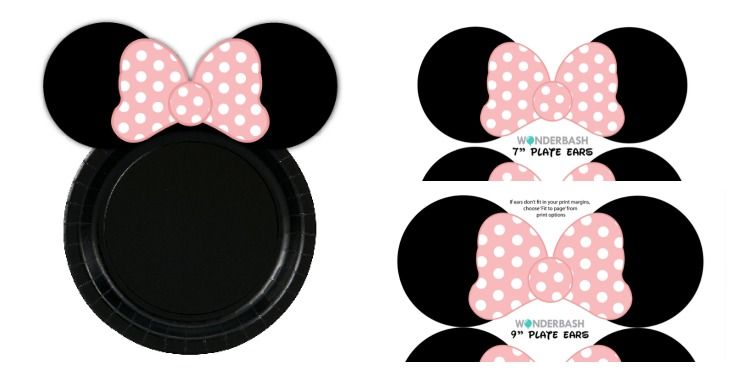 DIY the cutest Minnie Mouse ear plates by downloading our FREE ... -   Minnie Mouse First Birthday Party Ideas
