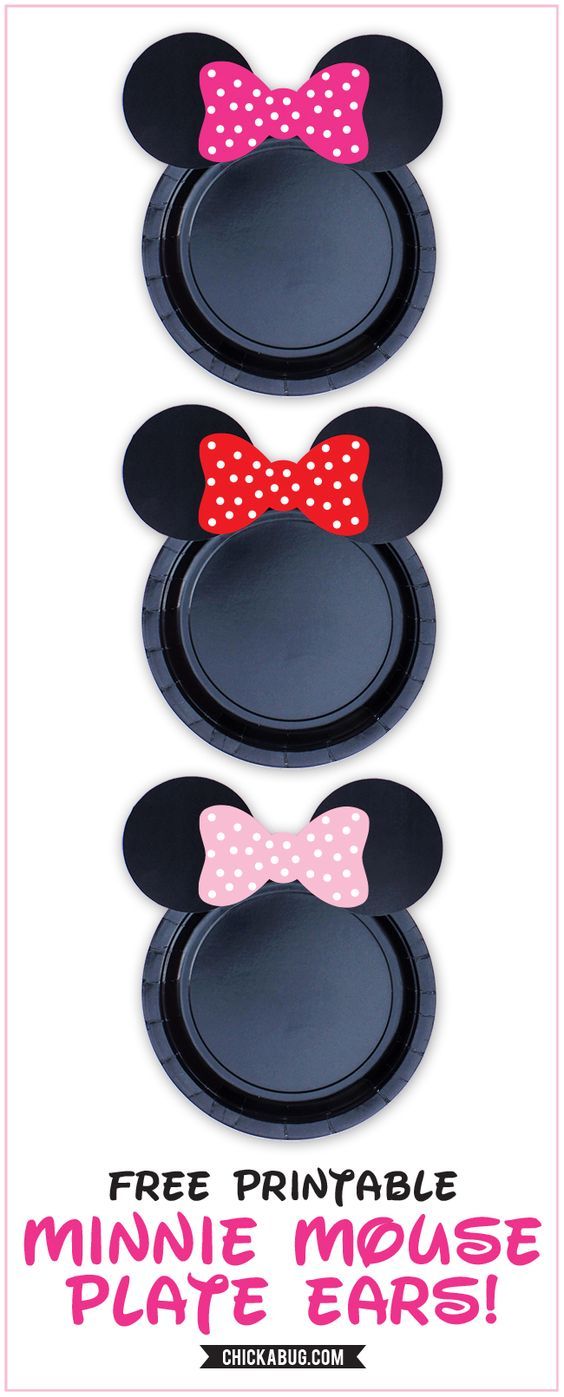 Free printable Minnie Mouse plate ears! In HOT PINK, RED and BABY PINK ... -   Minnie Mouse First Birthday Party Ideas
