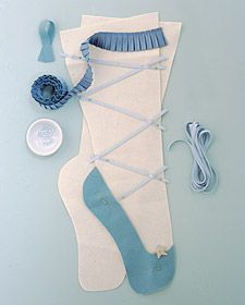 Nutcracker Stockings How-To – Martha Stewart Holidays— ummmm, LOVE! The girls have stockings, but maybe another for their doors