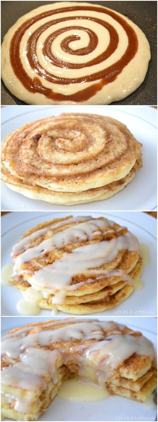 Oh my! These Cinnamon Roll Pancakes look delish. There are directions for prep but not how to actually make them… I assume like