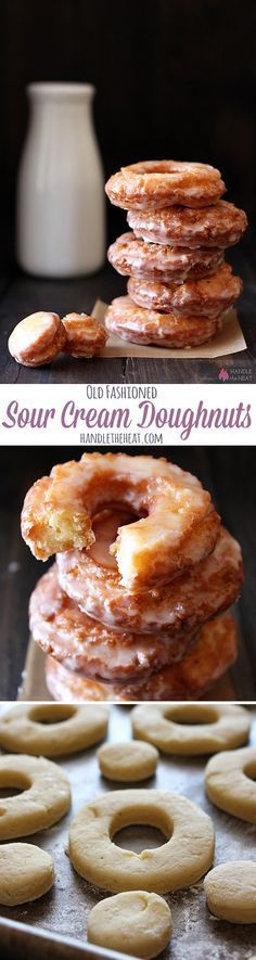 Old-Fashioned Sour Cream Doughnuts – just like at your favorite bakery!! No yeast !