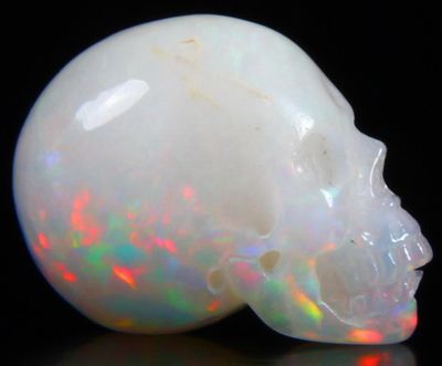 Opal Carved Crystal Skull – there are prettier things to carve from such a wonderous stone….