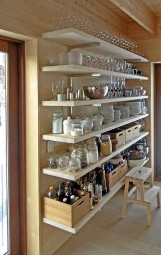 Open shelving may seem like an interesting way of displaying your kitchen items, but theyre dust catchers. Do you want to have to