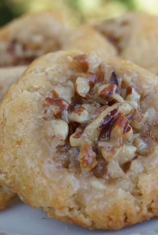 Pecan Pie Thumbprint Cookies Cookie 1 cup firmly packed brown sugar 3/4 cup Land O Lakes® Butter, softened 1 Land O Lakes®