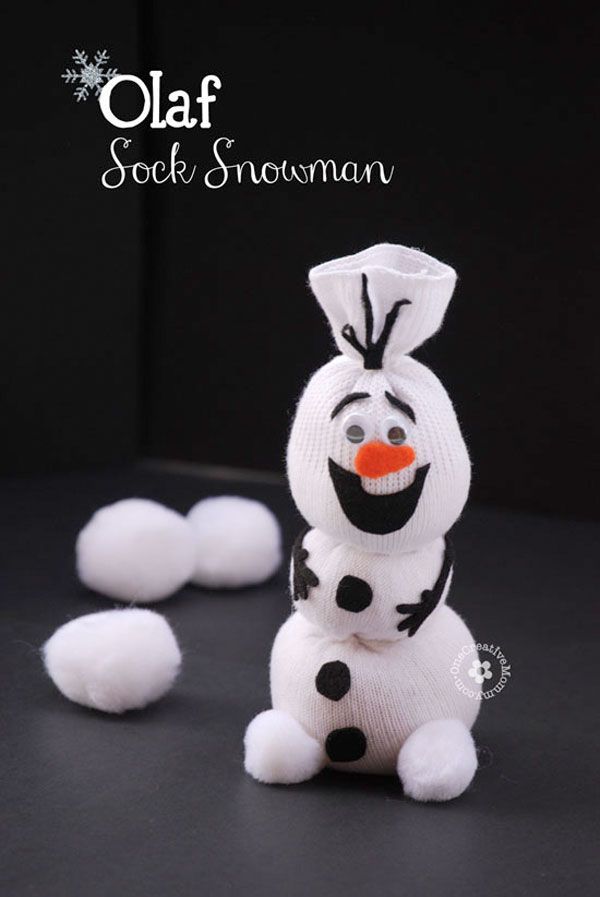 peluche olaf frozen DIY : Olaf, le bonhomme de neige  partir dune chaussette