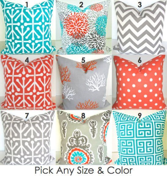 Perfection for the living room colors!! Order 4. Pillows MIX & MATCH ANY Size Pattern Outdoor by SayItWithPillows