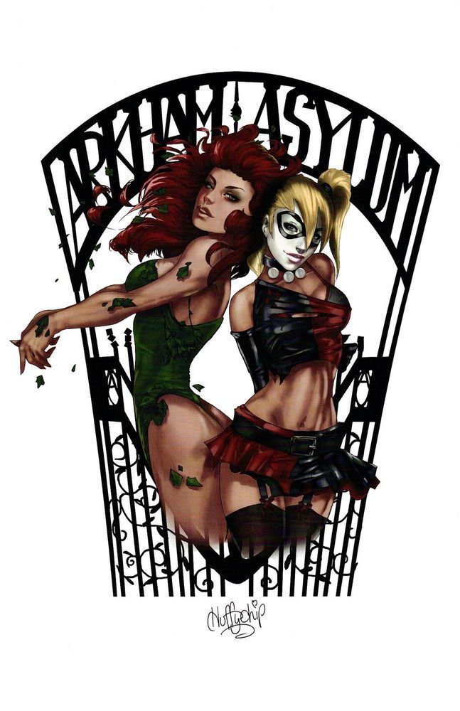 Poison Ivy and Harley Quinn “Arkham Asylum” Art Print by Huffychip #FineArtPrint