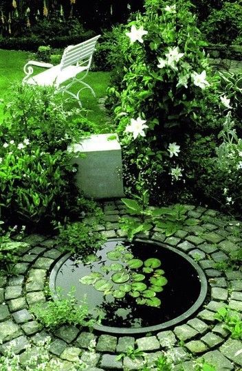 Radiating Stone Garden Pond Back yard water feature pools were very popular in the 1950s and 60s.  I remember a huge problem with