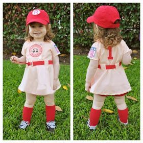 Rockford Peach Toddler Halloween Costume | Theres No Crying In Baseball | A League of Their Own  This is super adorable!!