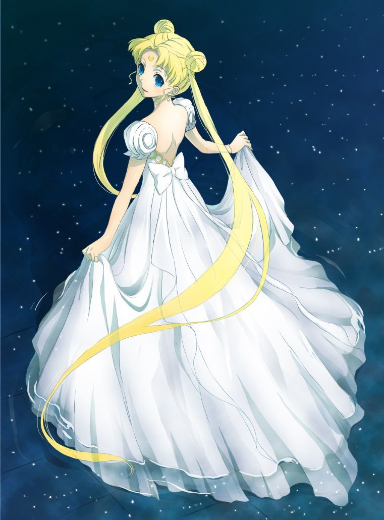 sailor moon, princess serenity idea for wedding dress- whimsical and mystical. Love lightness