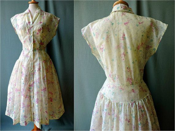 SALE True vintage 1950s nylon blouses dress by GoodyGoodyBerlin