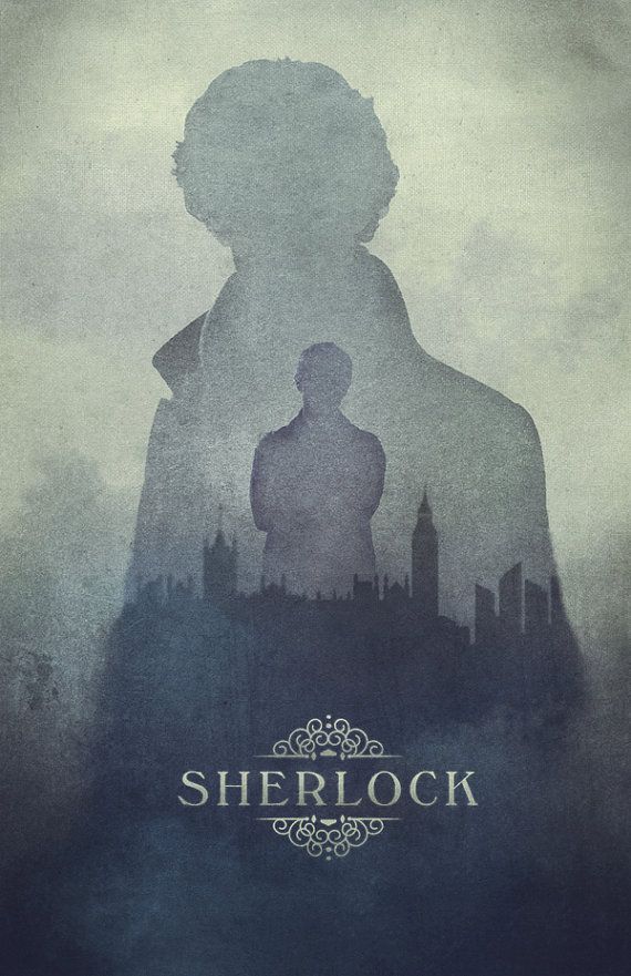 Sherlock poster, London in the Fog- Cumberbatch being mysterious // 11 x 17 Print on Etsy, $20.00